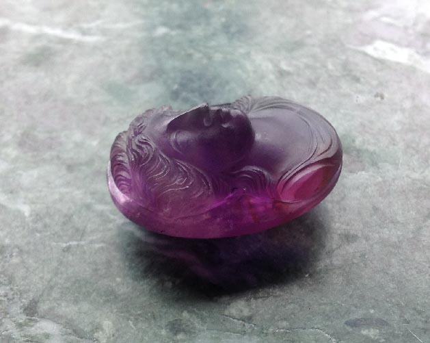 beautiful unset antique carved natural amethyst cameo